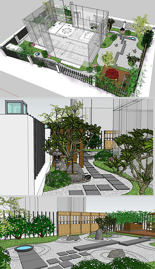 日本小庭院景觀設(shè)計(jì)模型 編號(hào)18686870——景觀小品與庭院設(shè)計(jì)精粹
